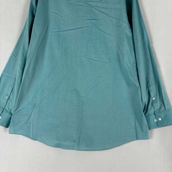 Men’s Marc Anthony Slim Fit Long Sleeve Dress Shirt in Teal Green 18-34/35 - Picture 10 of 13